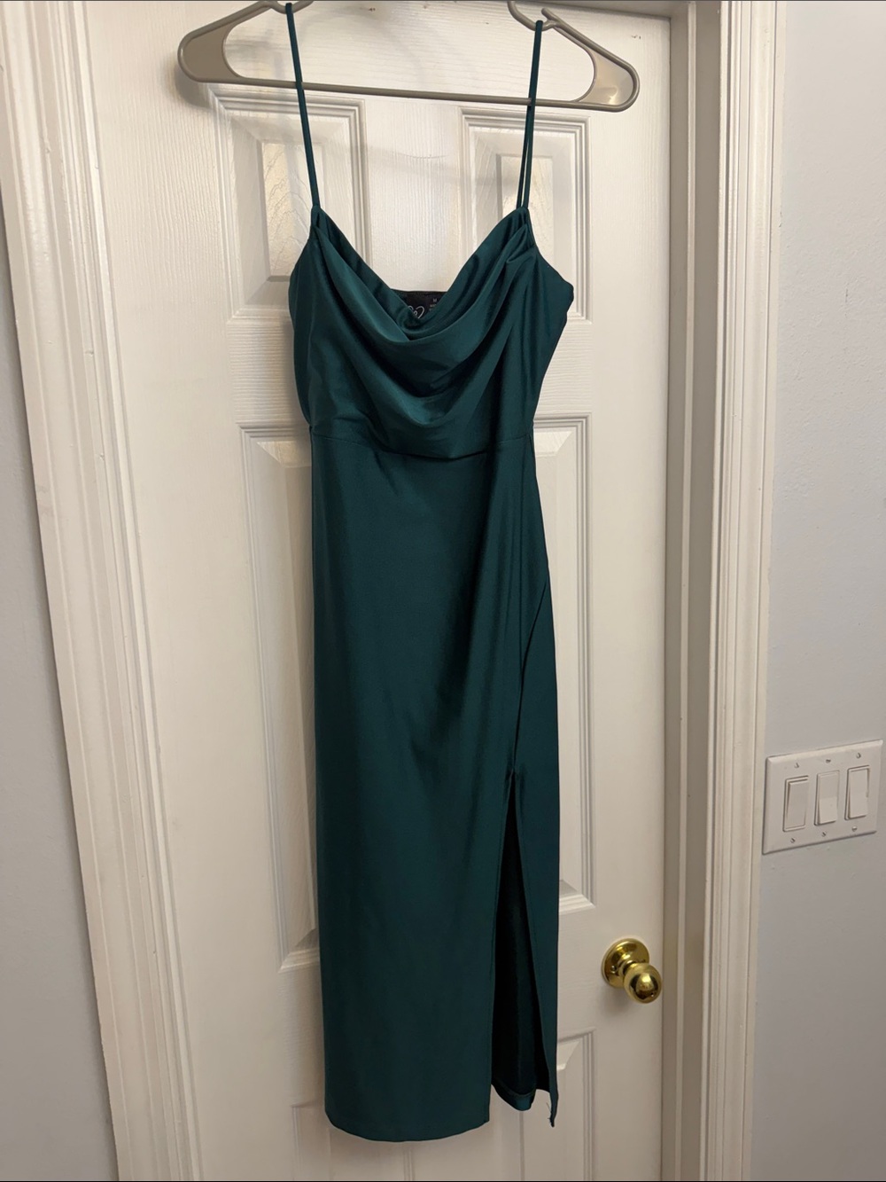 Windsor Deep Teal Cowl Neck Midi Dress